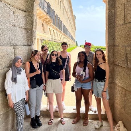 HSSA students posing in archway at el escorial