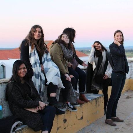 city overlook sunset study abroad students lisbon