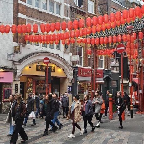London student group in Chinatown