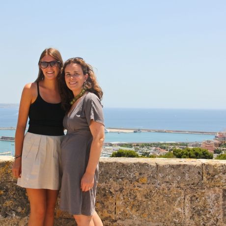 palma student with mother ocean overlook