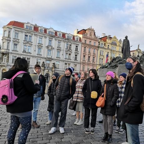 Prague student tour group