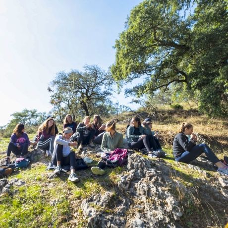 Seville students hiking Sierra Norte