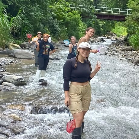 students fish with nets river monteverde