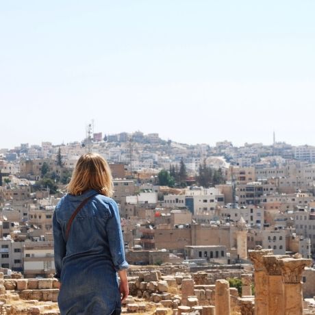 amman jordan student overlooks city