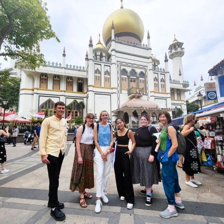 singapore students in front of mosque