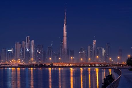 United Arab Emirates city skyline at night