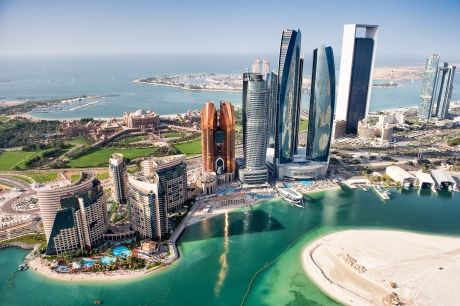 United Arab Emirates city skyline by the water