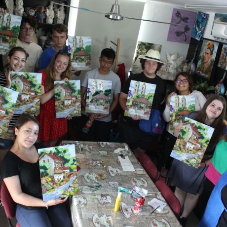 yucatan students painting