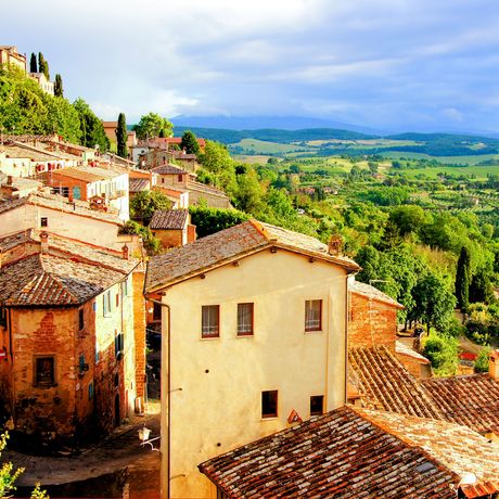 countryside village in tuscany region, italy