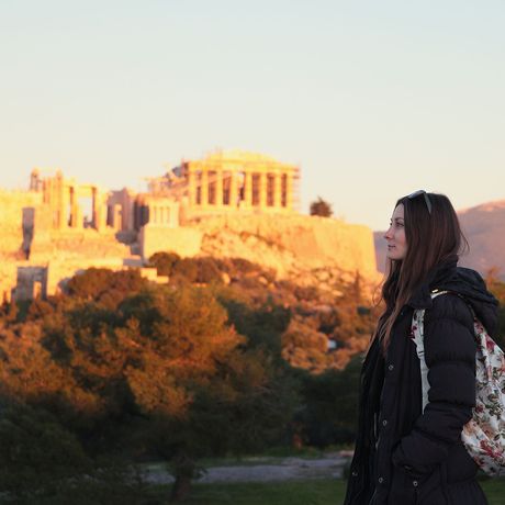 student abroad greece sunset
