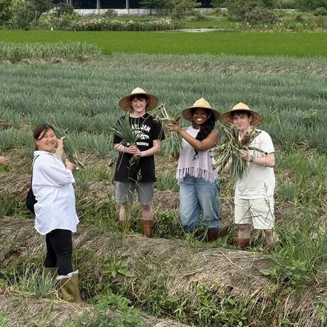 Students volunteering at local farm in Taipei