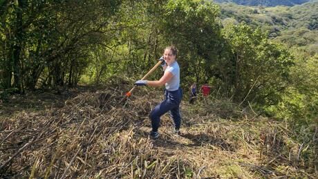 CIEE students volunteer at community garden in Monteverde