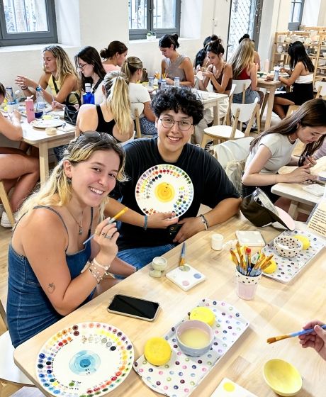 barcelona student at painting party