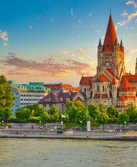 Church Heiliger Franz of Assisi at Mexikoplatz in Vienna, Austria