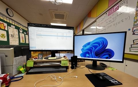 My desk in the Elementary school English room