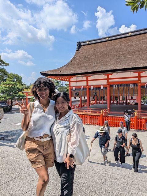 Participants posing together on Fushimi Inari hike