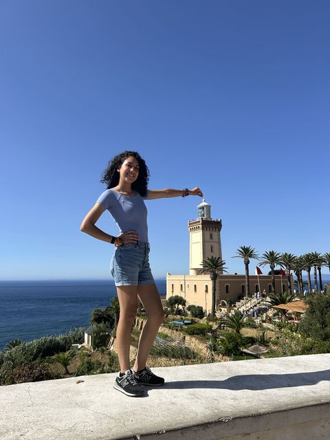 High schooler perspective pose photo