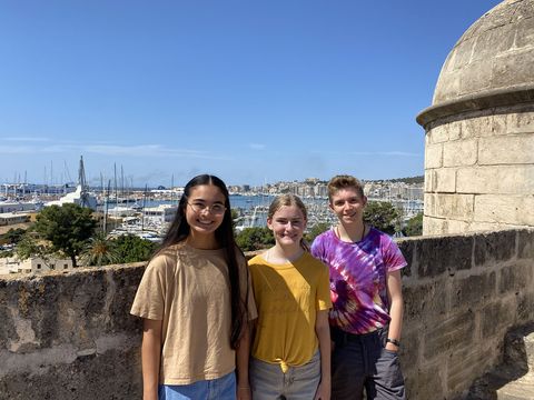 High school students at museum in Palma de Mallorca