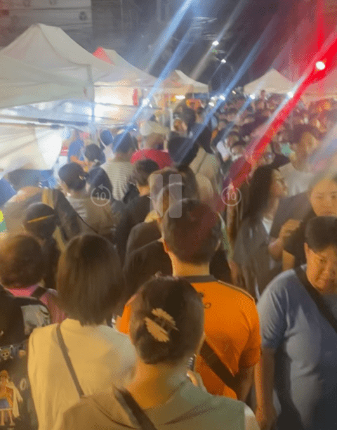 A look at the crowded Saturday Night Market at peak time