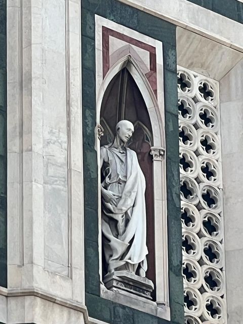 Donatello's "Pumpkin Head" statue at the Duomo in Florence, Italy