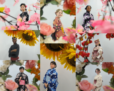 a compilation of yukata images of students 