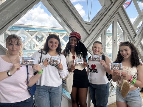 Students at the top of Tower Bridge