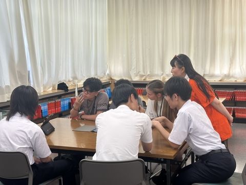 Group presentations at Japanese school