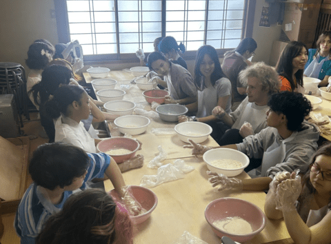 noodle making using water and flour
