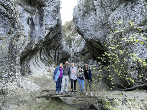 Hike with host family on gap year abroad excursion