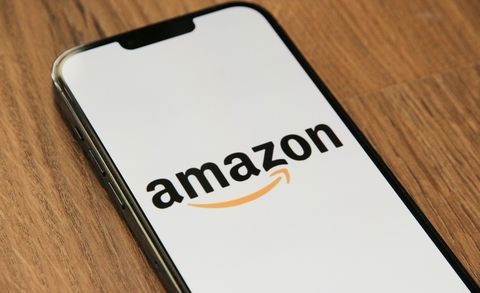 photo of amazon logo on iphone