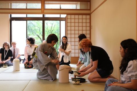 Students in tea ceremony in Japan while on teen travel program