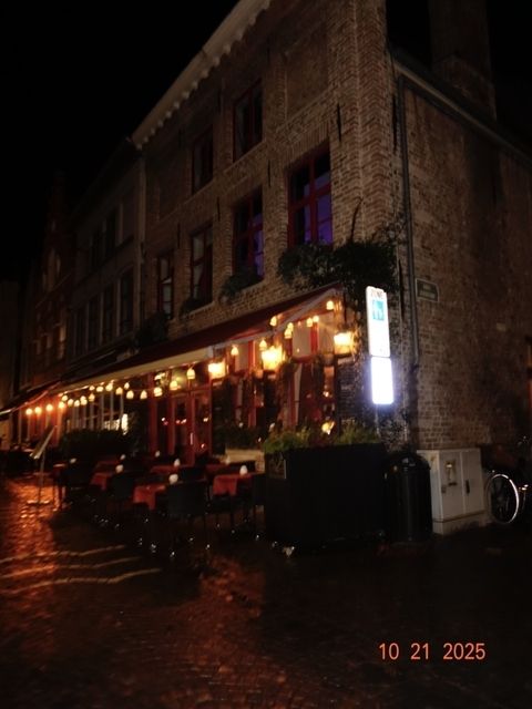 Hanna and her host family walked through Belgium at night