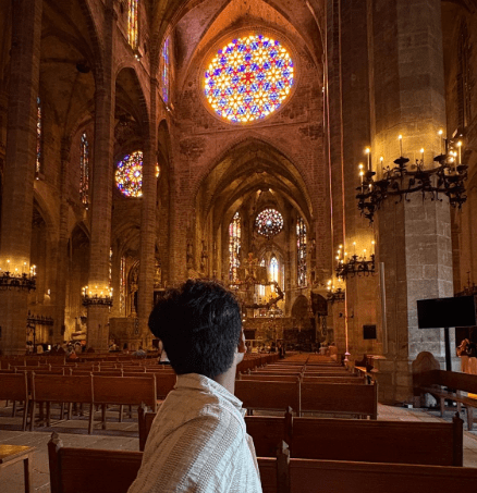 Student in Spanish cathedral