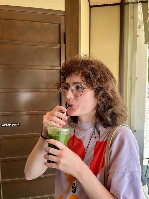 HSSA Intern enjoying Matcha Soda