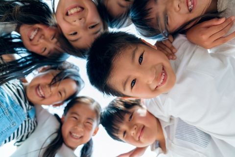 Students smiling Japan