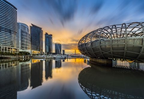 melbourne webb bridge on the yarra river