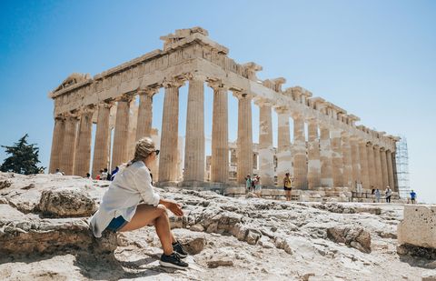 study abroad greece student ruins