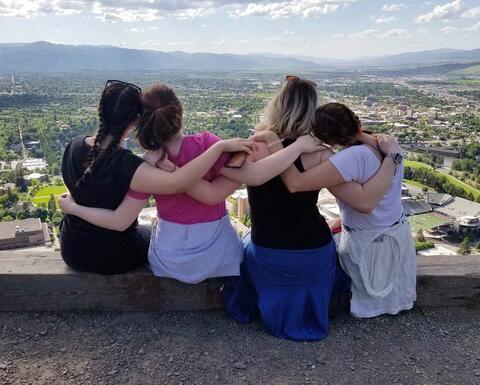 Summer Work Travel participants spend a day off taking a hike in Montana.