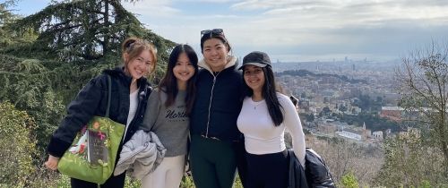 barcelona students on hike