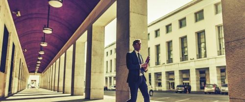 Businessman running