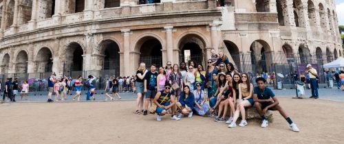 Tour group at the Colloseum