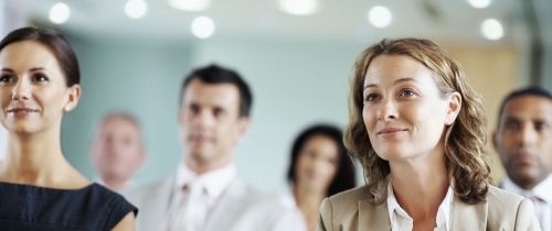 young professional woman in orientation