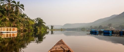 boat on water in ghana