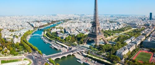 paris eiffel tower river skyline