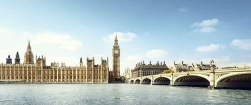 skyline of london england sunny day