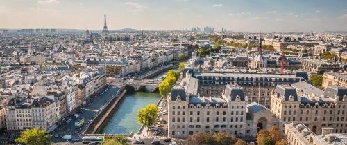 Paris skyline river