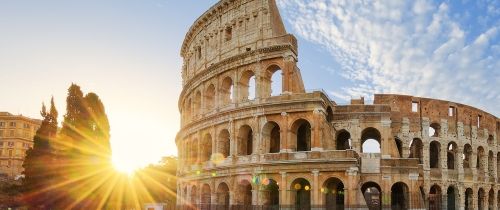 colosseum in rome sunset