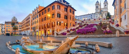 downtown rome spanish steps fountain