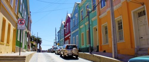 colorful buildings in santiago chile