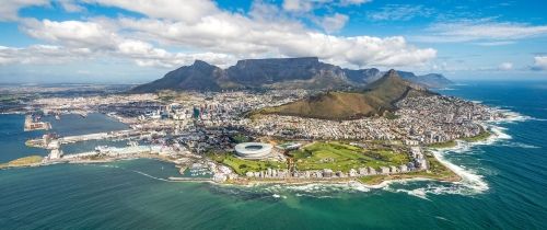 aerial view of cape town south africa coast